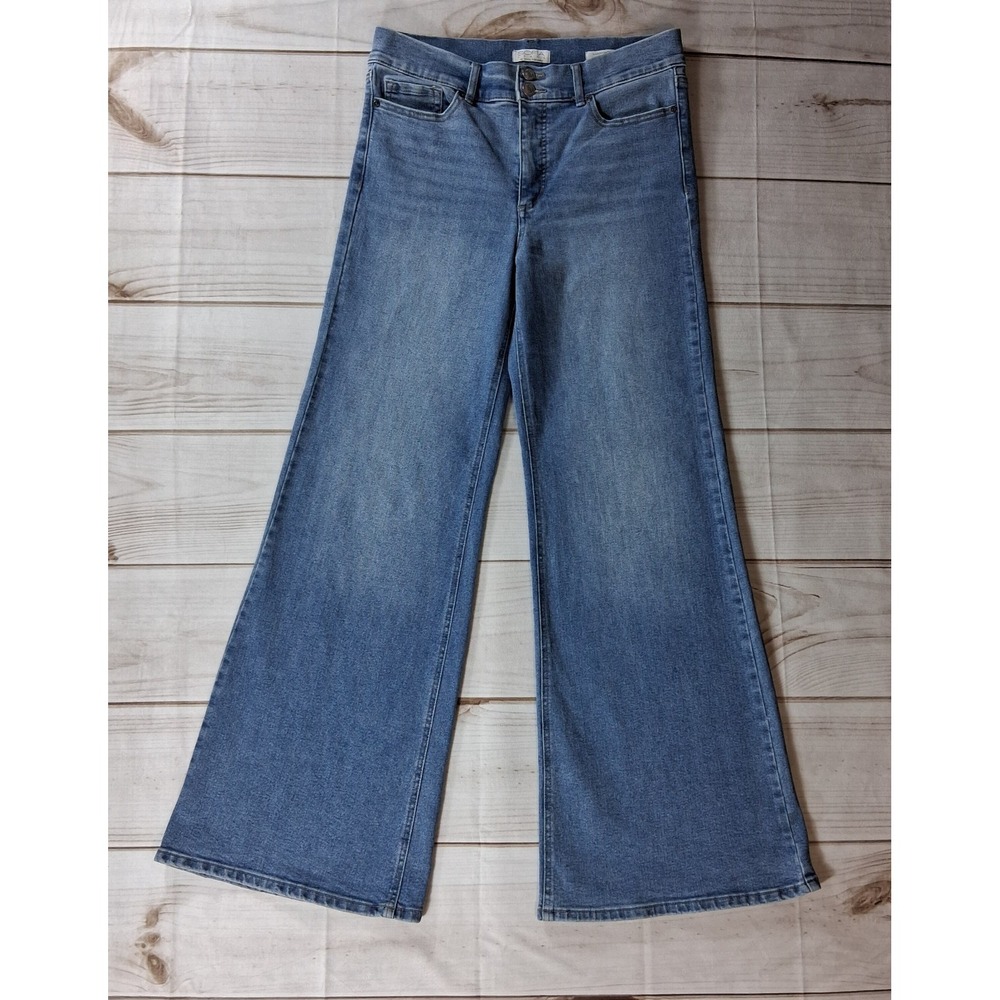 Sofia Jeans by Sofia Vergara Margot Wide Leg Womens Sz 10 Medium Wash Stretch